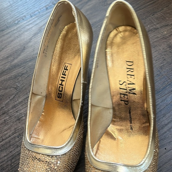 vintage schiff dream step Gold sequin Women's low Heels - Picture 9 of 10
